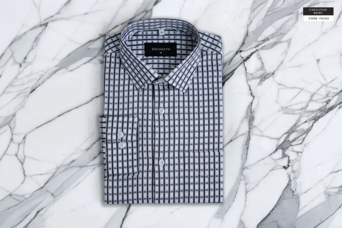 Light Charcoal Grey Lattice Shirt(FS153) - Image 2