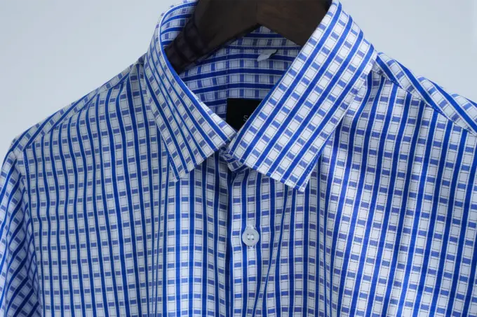 Azure Imperial Blue Lattice Shirt(FS154) - Image 4
