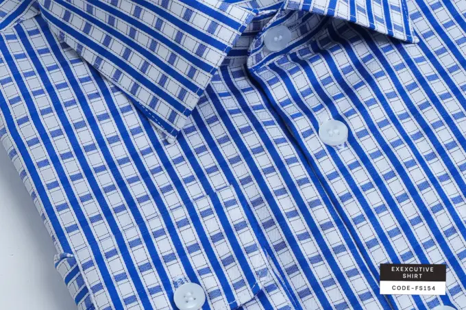 Azure Imperial Blue Lattice Shirt(FS154) - Image 5