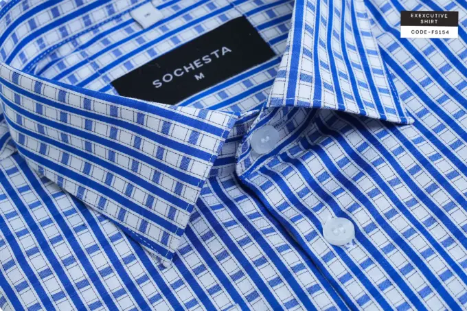 Azure Imperial Blue Lattice Shirt(FS154)