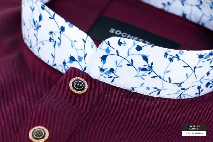 Ocean Vine Scarlet Maroon Black Jumeriah Panjabi(PN066)