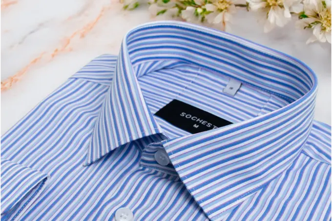 Lavender Lines Soft Stripe Executive Shirt(FS157) - Image 4