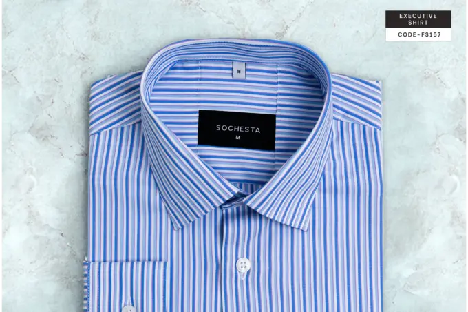 Lavender Lines Soft Stripe Executive Shirt(FS157) - Image 6