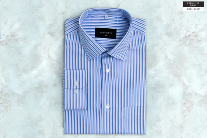 Lavender Lines Soft Stripe Executive Shirt(FS157) - Image 2