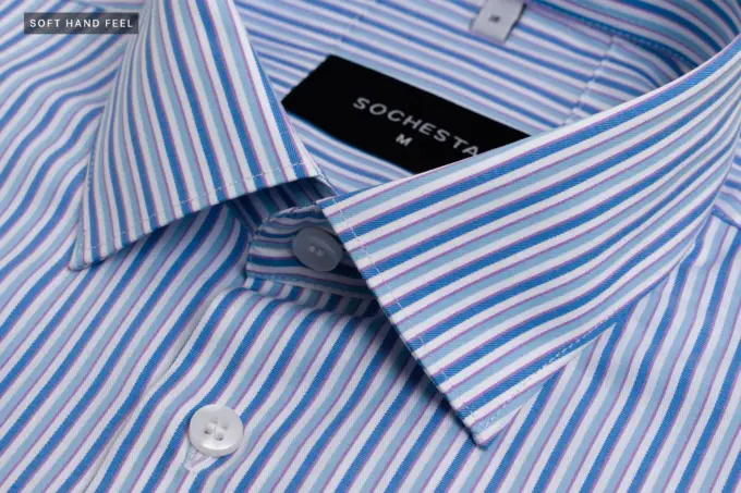 Lavender Lines Soft Stripe Executive Shirt(FS157)