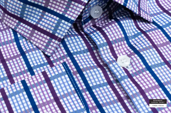 Four-Tone Harmony Purple Check Shirt(FS161) - Image 4