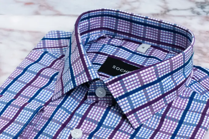 Four-Tone Harmony Purple Check Shirt(FS161) - Image 3
