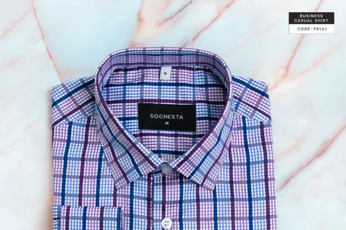 Four-Tone Harmony Purple Check Shirt(FS161) - Image 7