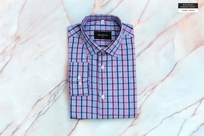 Four-Tone Harmony Purple Check Shirt(FS161) - Image 2