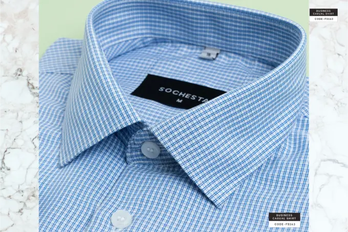 Faded Light Blue Mistline Executive Shirt(FS163) - Image 3
