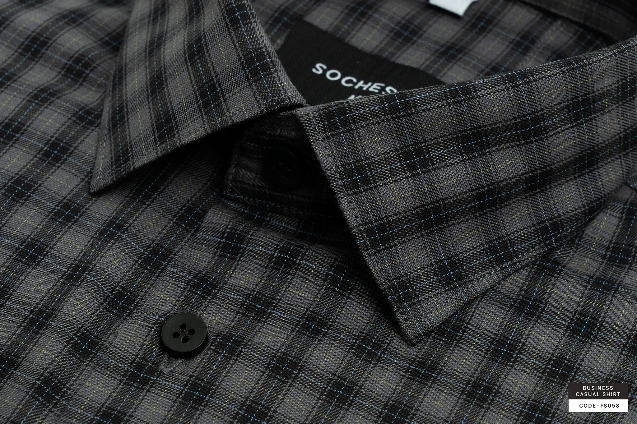Faded Grey Linework Check Business CasualShirt (FS167)