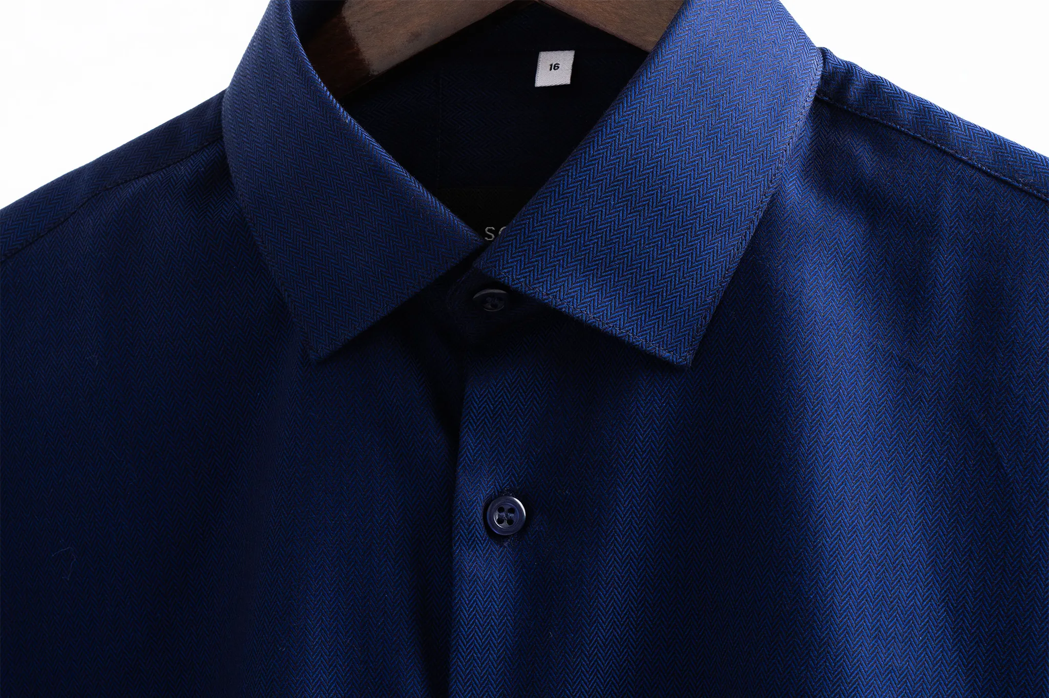 Soft Micro Weave Navy Herringbone Classic Executive Giza Cotton Shirt(FS156) - Image 3