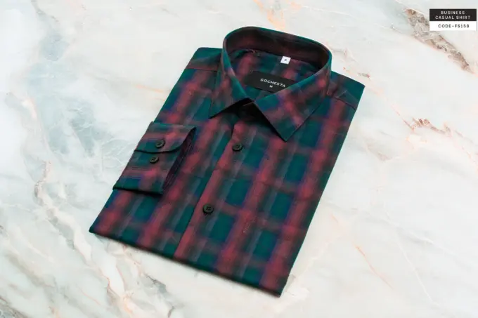 Ashbourne Kingfisher Green Heritage Giza Cotton Shirt(FS158) - Image 4