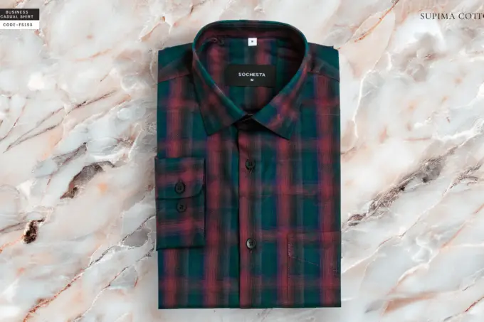 Ashbourne Kingfisher Green Heritage Giza Cotton Shirt(FS158) - Image 2