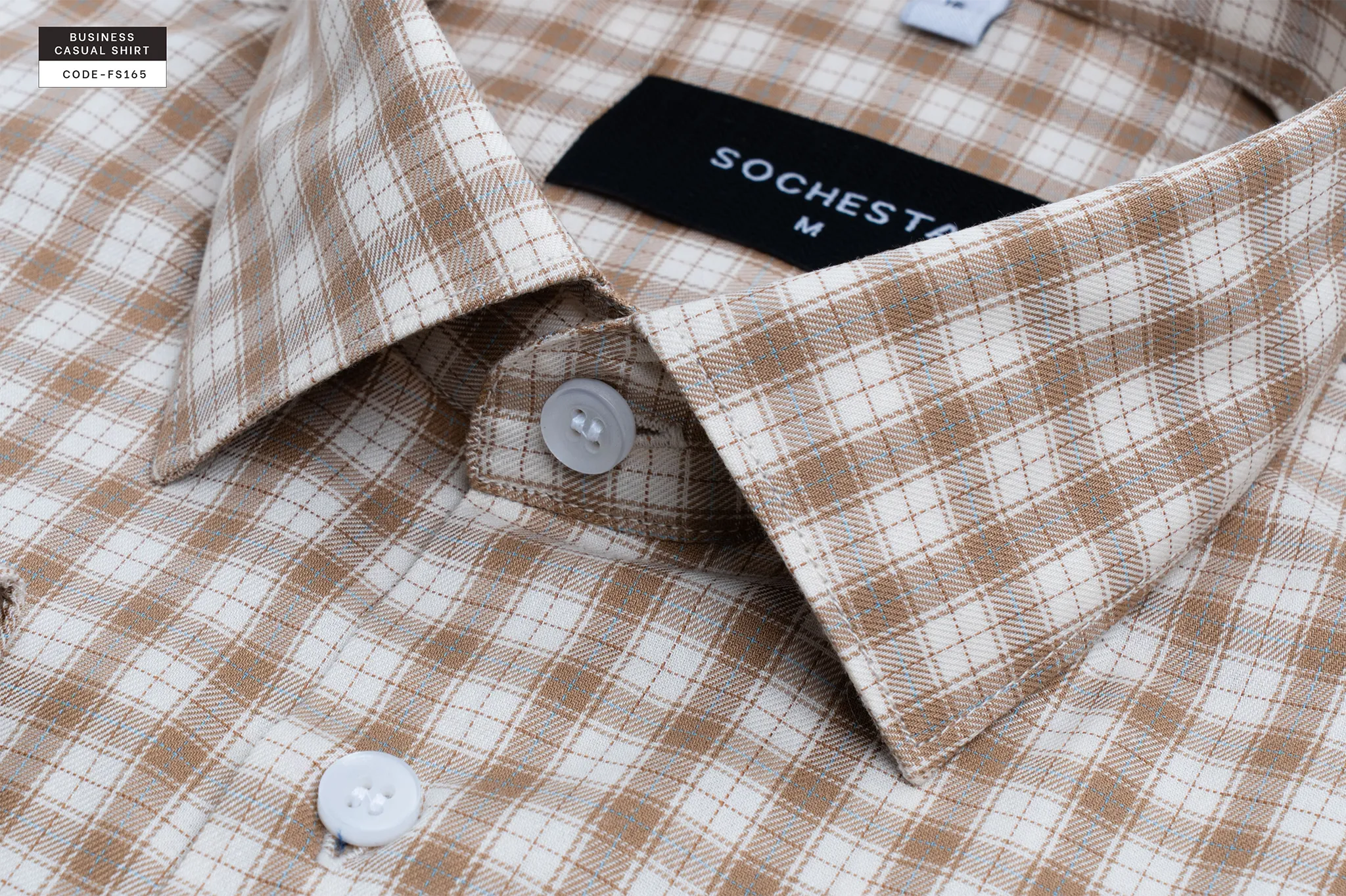 Sandstone Grid Check Soft Shirt(FS165)
