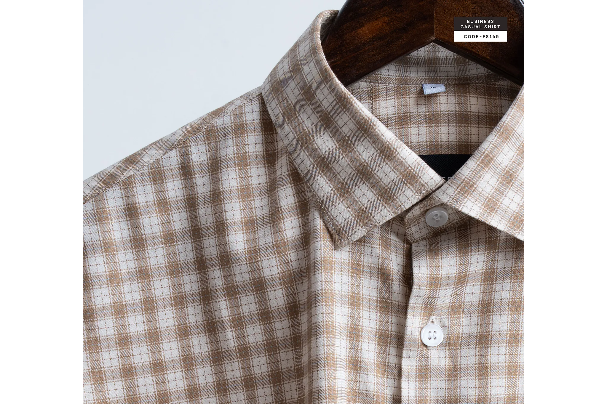 Sandstone Grid Check Soft Shirt(FS165) - Image 5