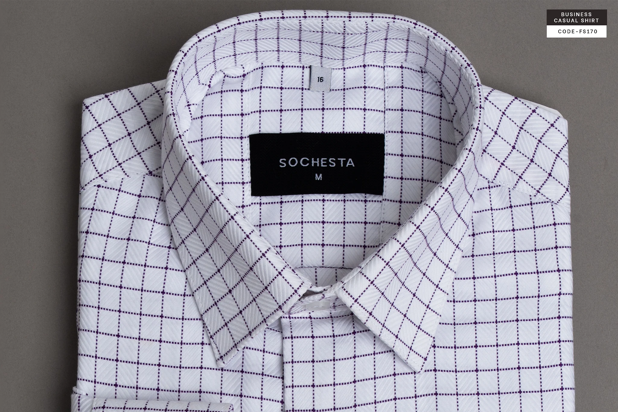 White Prism Check Wrinkle Resistant Shirt(FS170) - Image 6