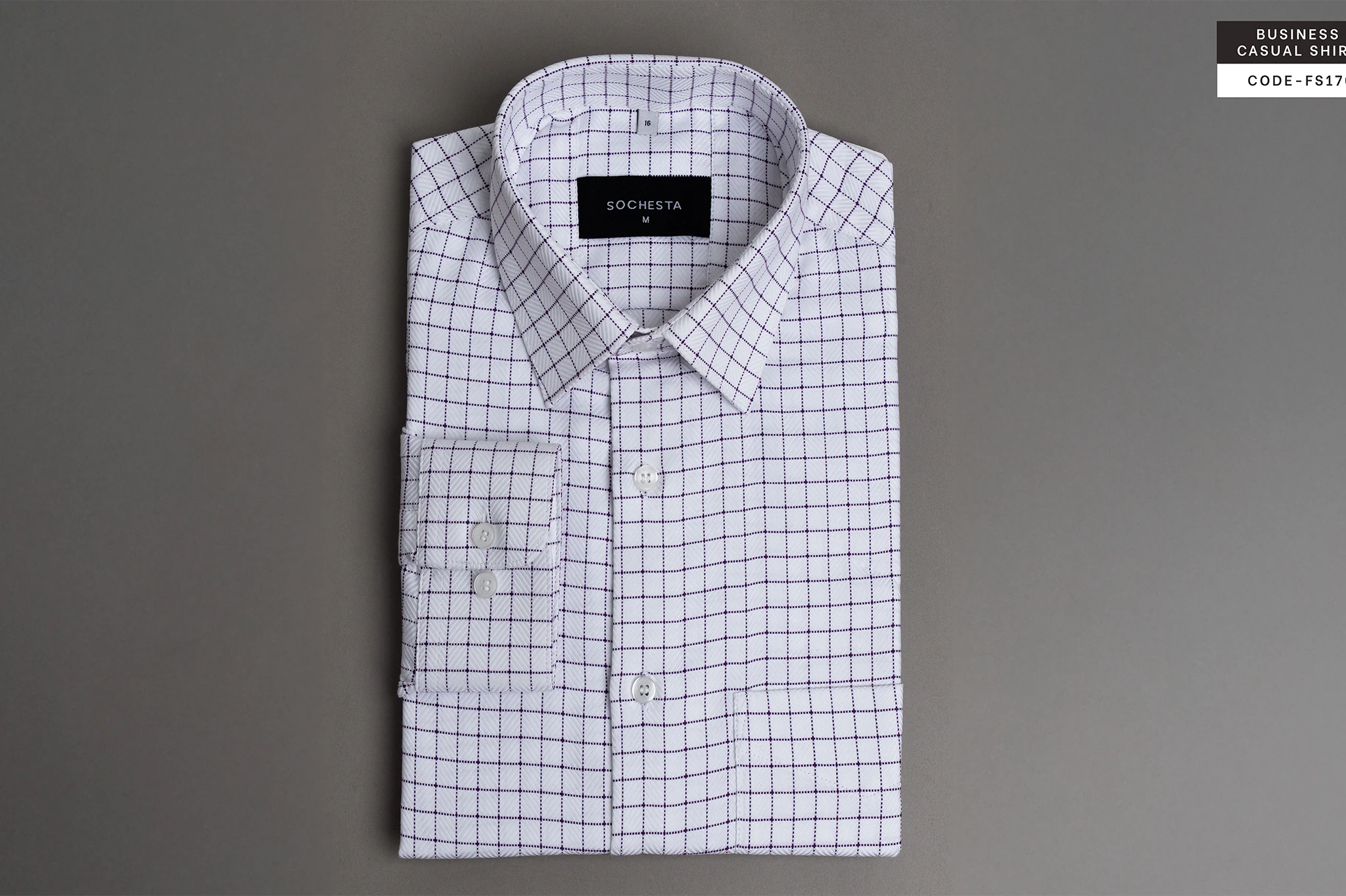 White Prism Check Wrinkle Resistant Shirt(FS170) - Image 2