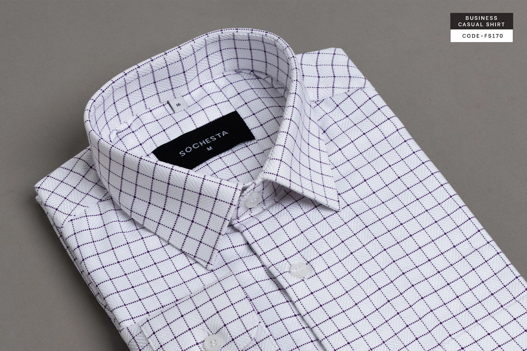 White Prism Check Wrinkle Resistant Shirt(FS170) - Image 8