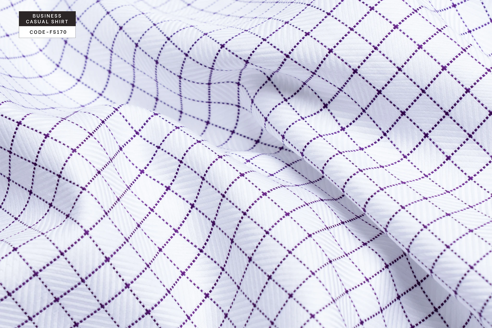 White Prism Check Wrinkle Resistant Shirt(FS170) - Image 3