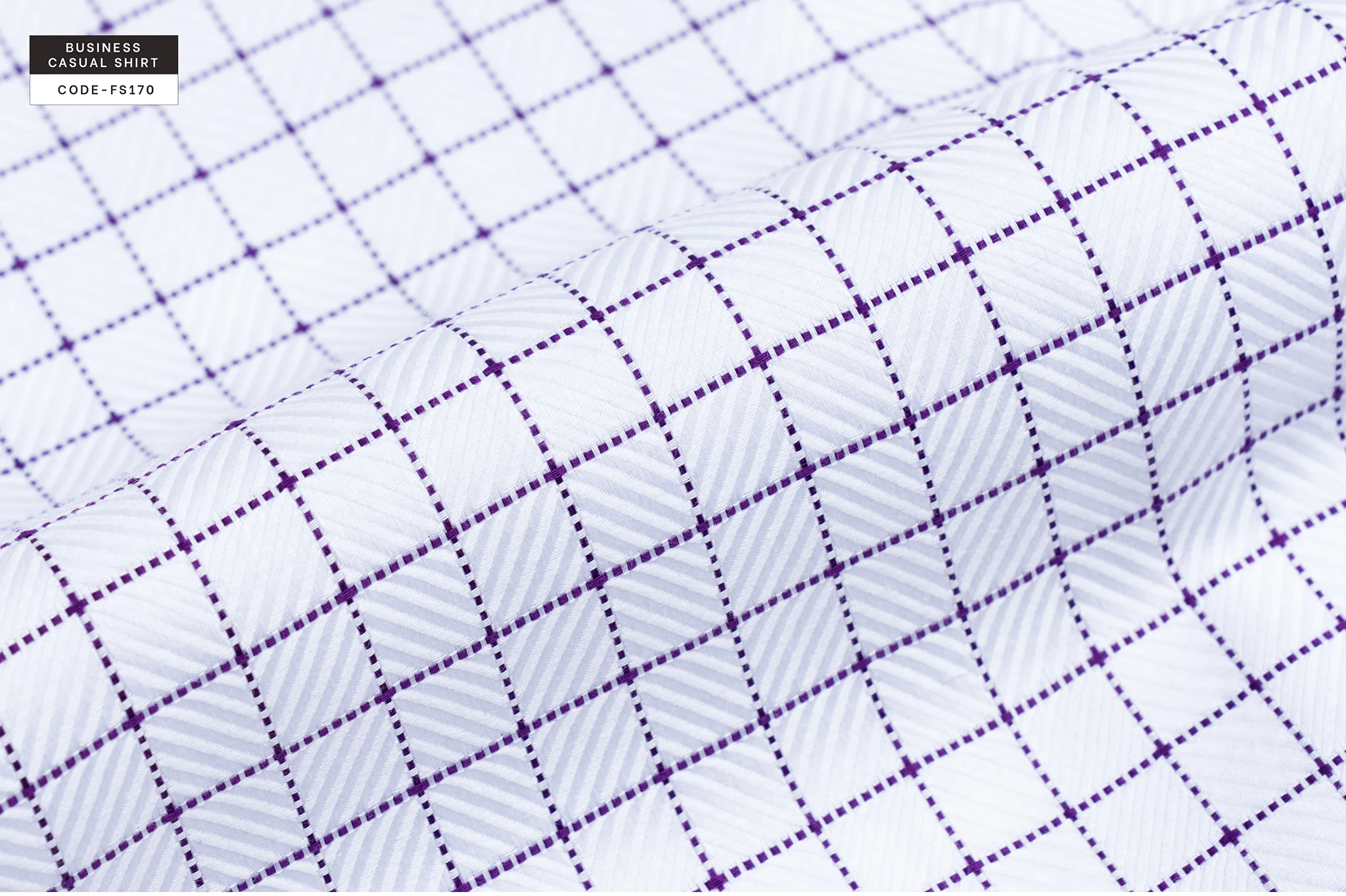 White Prism Check Wrinkle Resistant Shirt(FS170) - Image 7