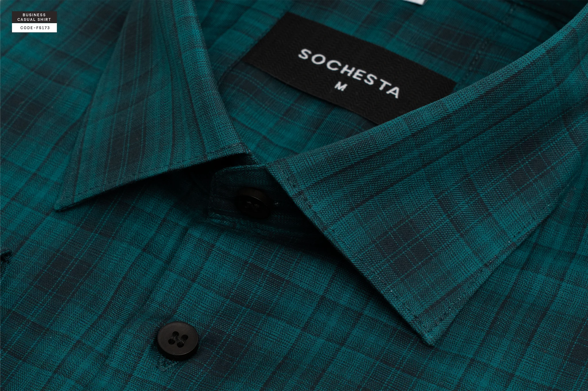 Greenfall Emerald Check Business Casual Shirt(FS173)