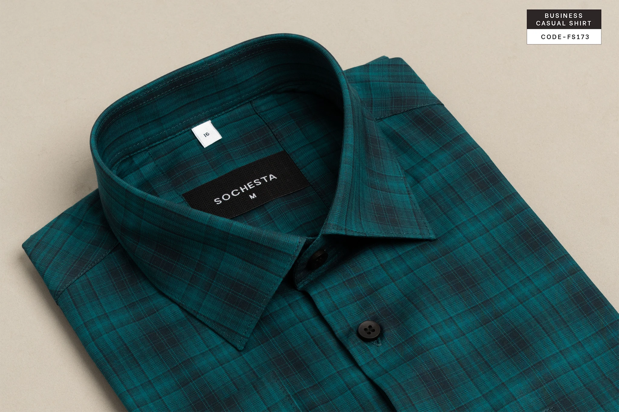 Greenfall Emerald Check Business Casual Shirt(FS173) - Image 4