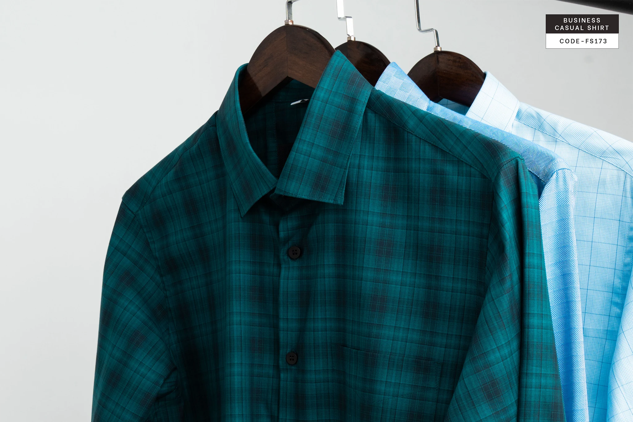 Greenfall Emerald Check Business Casual Shirt(FS173) - Image 3