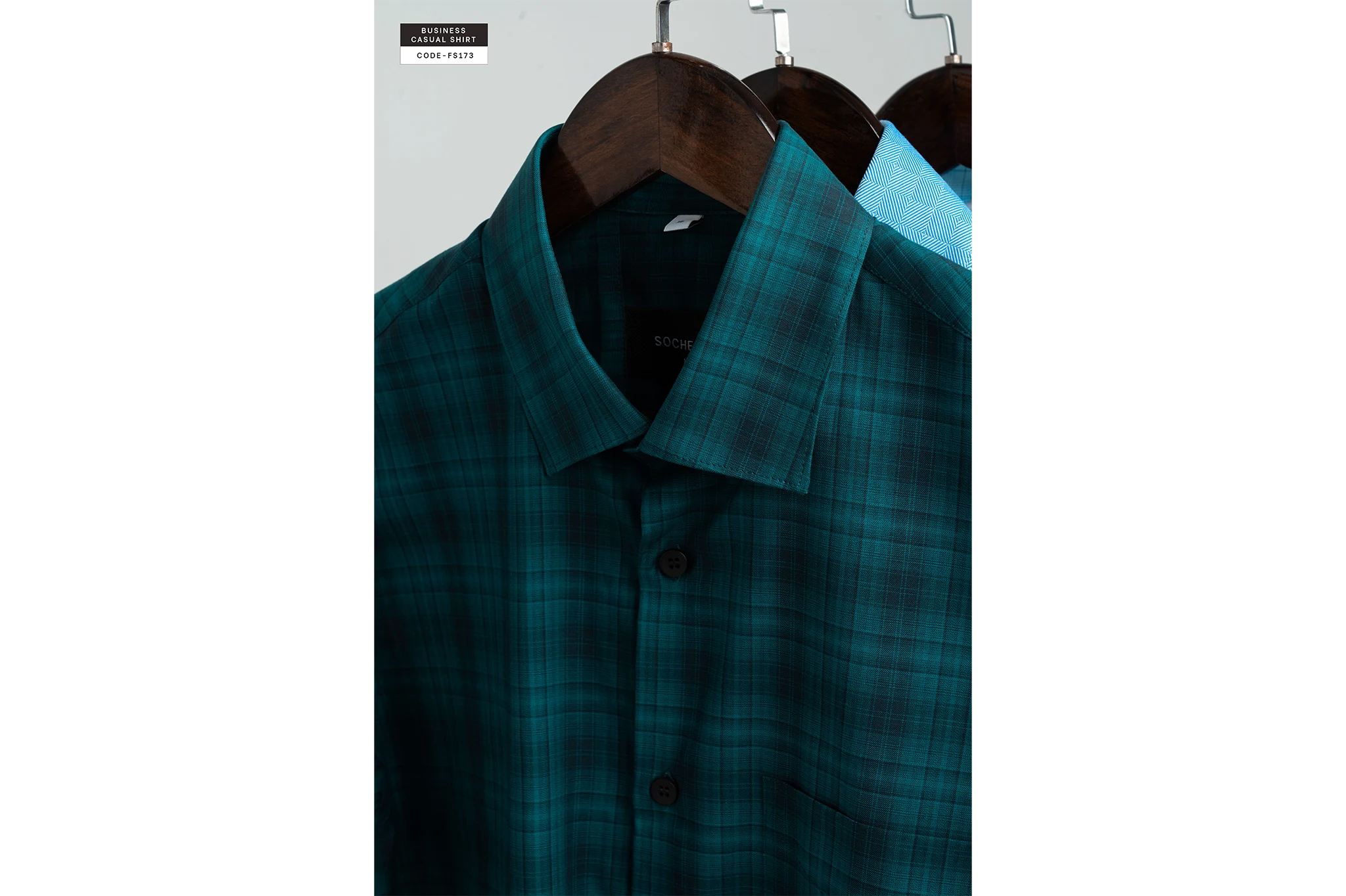 Greenfall Emerald Check Business Casual Shirt(FS173) - Image 7
