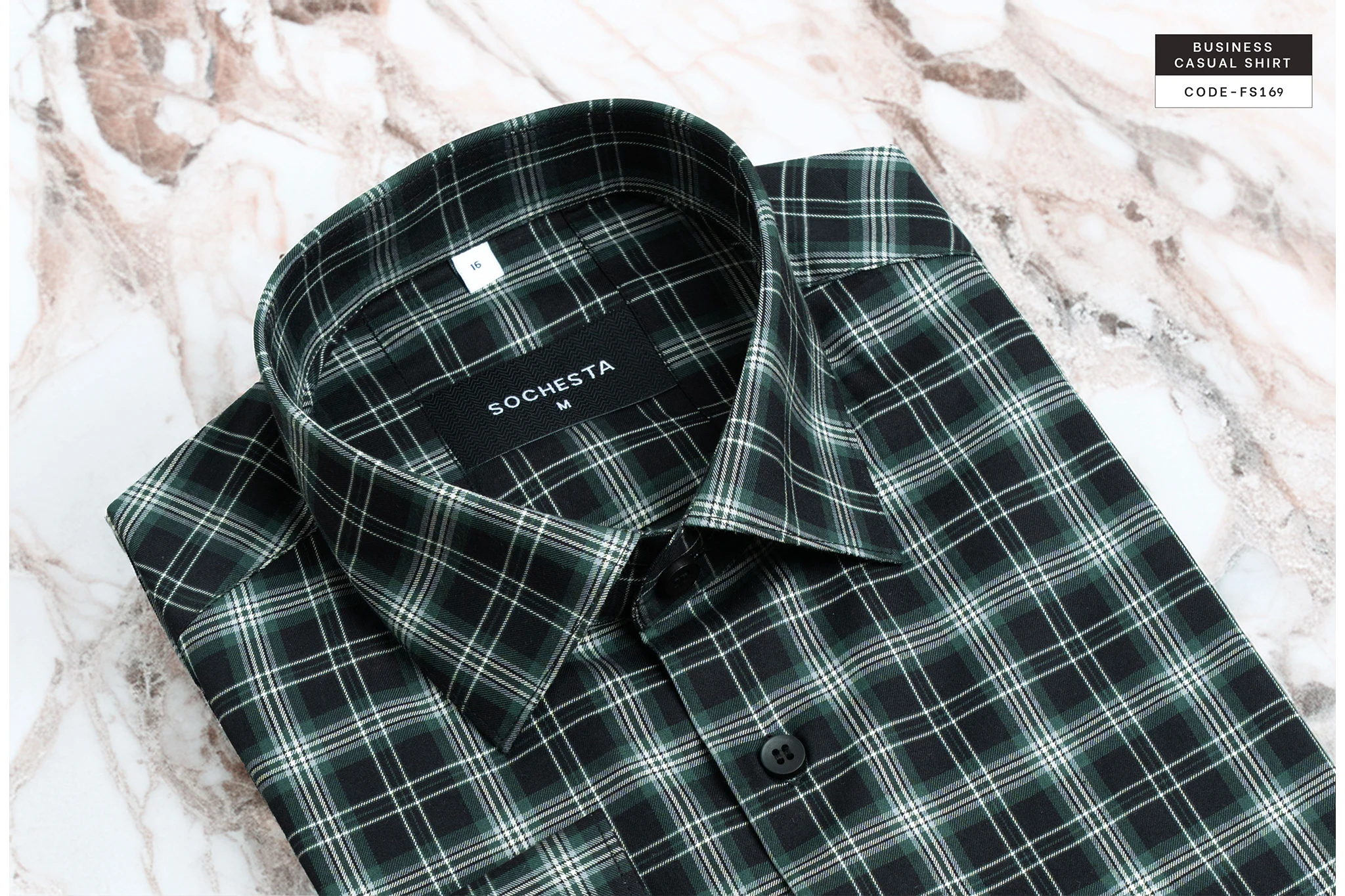 Darkwood Plaid Pine Green Check Grid Shirt(FS169) - Image 4