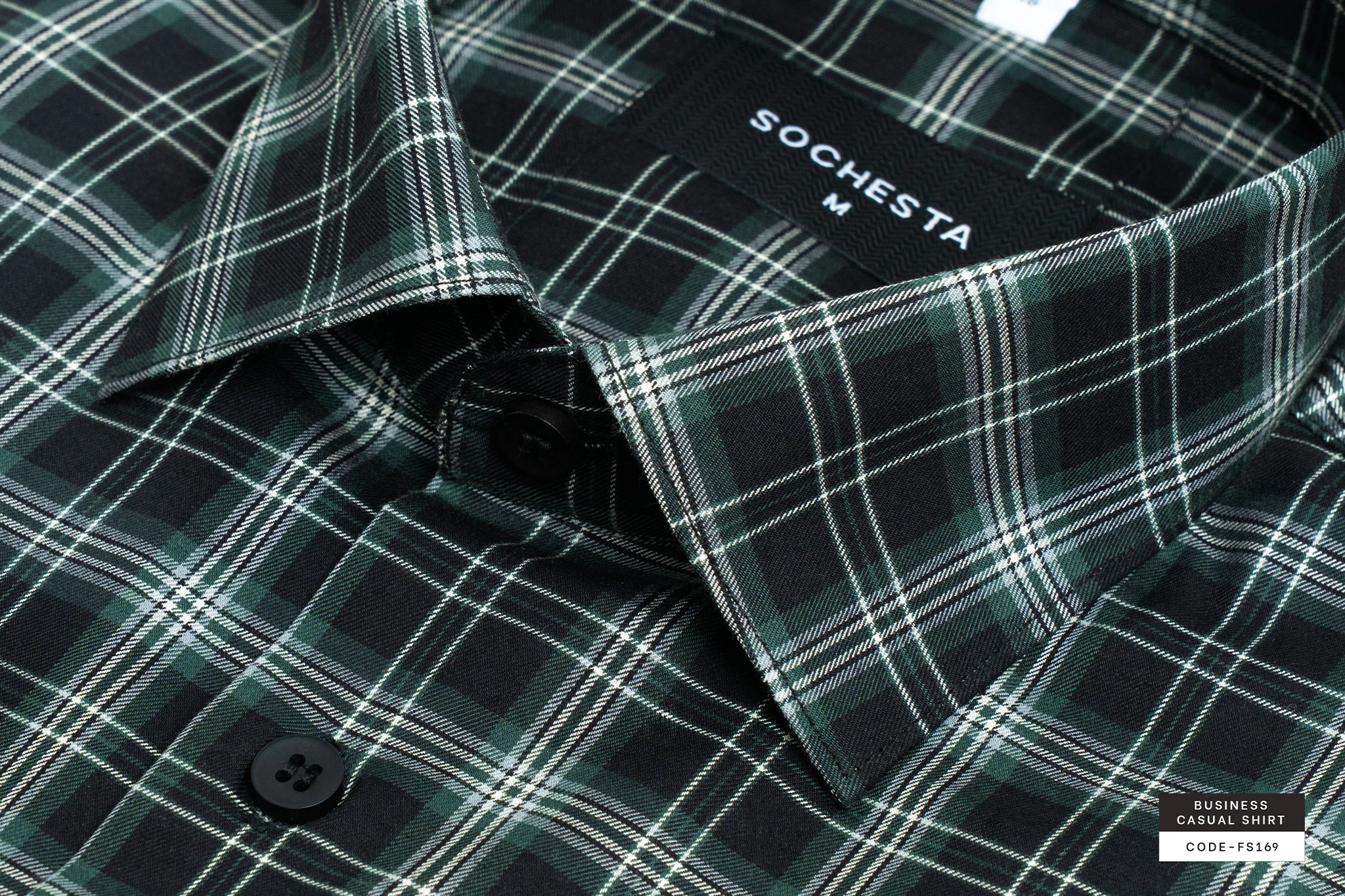 Darkwood Plaid Pine Green Check Grid Shirt(FS169)