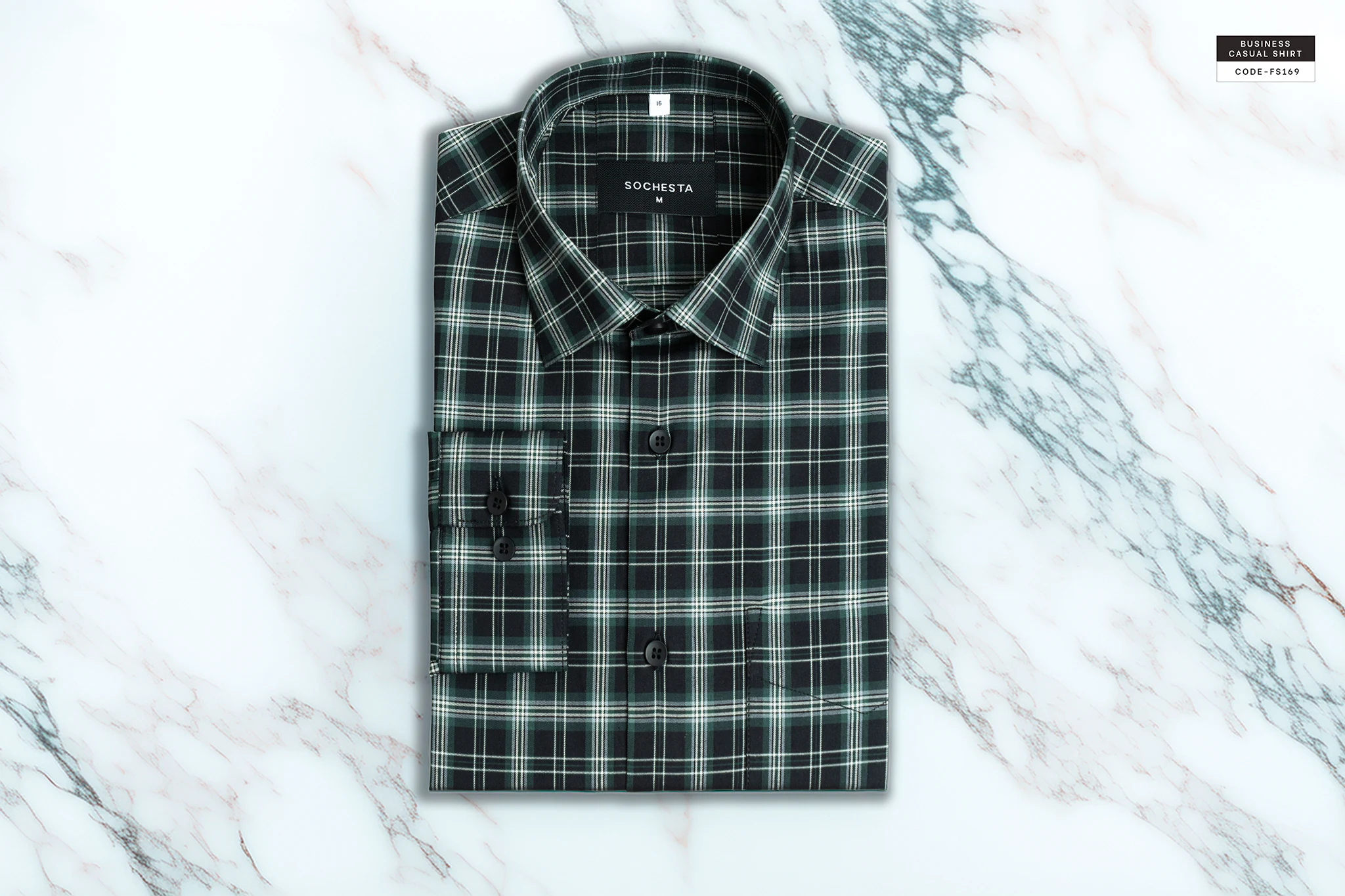 Darkwood Plaid Pine Green Check Grid Shirt(FS169) - Image 2