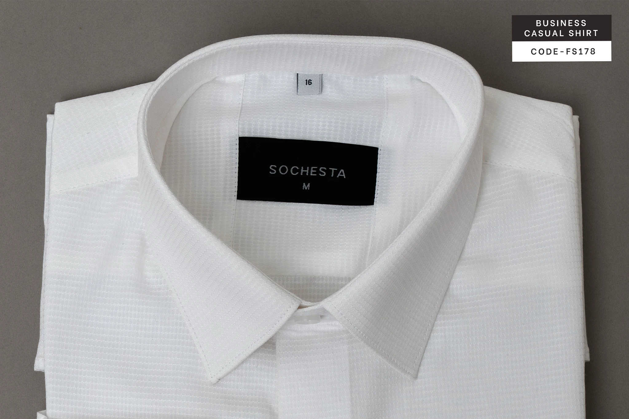 Pearl Grid Classic White Dobby Essential Shirt(FS178) - Image 6