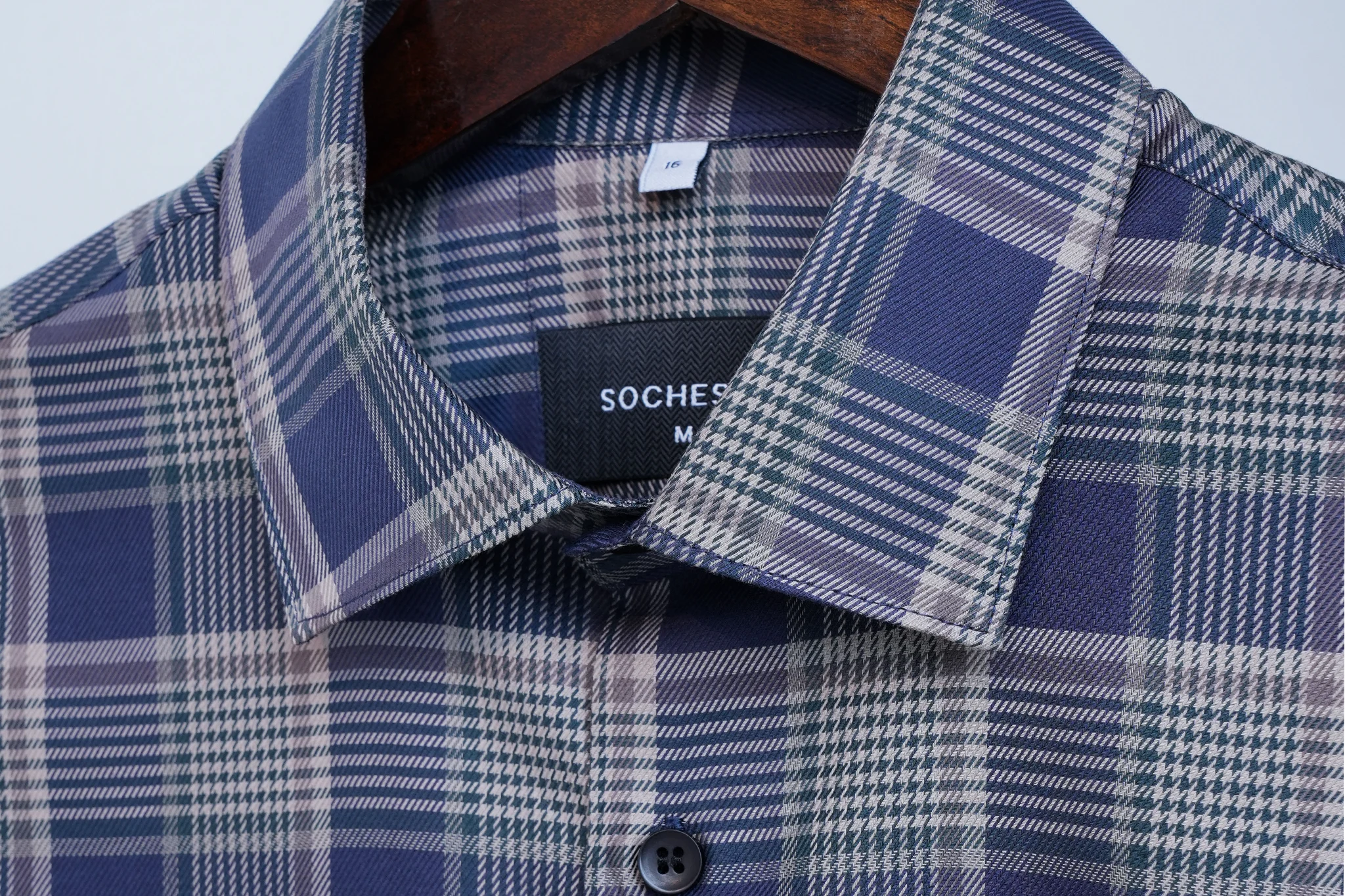 Frosted Blue Monarch Houndstooth Shirt(FS181) - Image 12