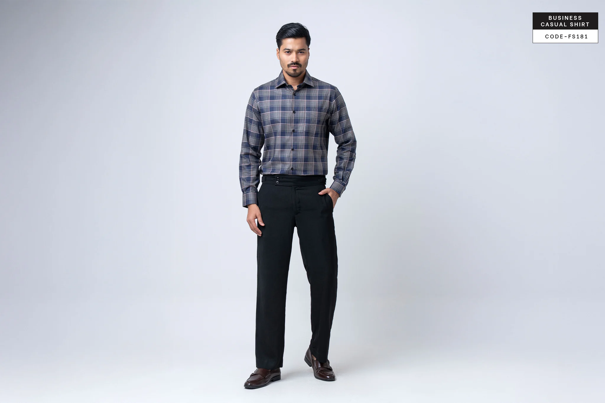 Frosted Blue Monarch Houndstooth Shirt(FS181) - Image 8