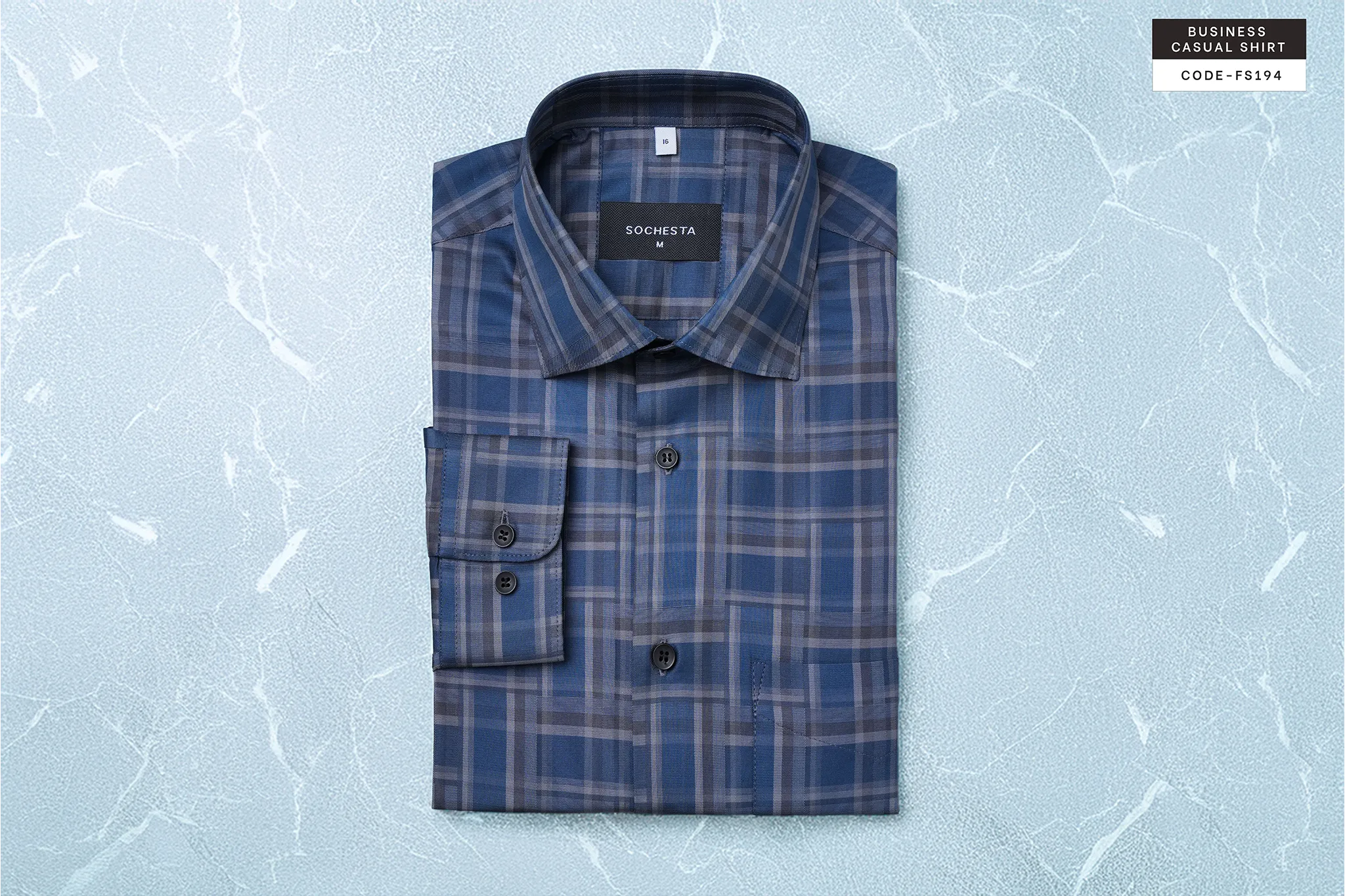 Kingsford Blue Slate Check Shirt(FS194) - Image 2