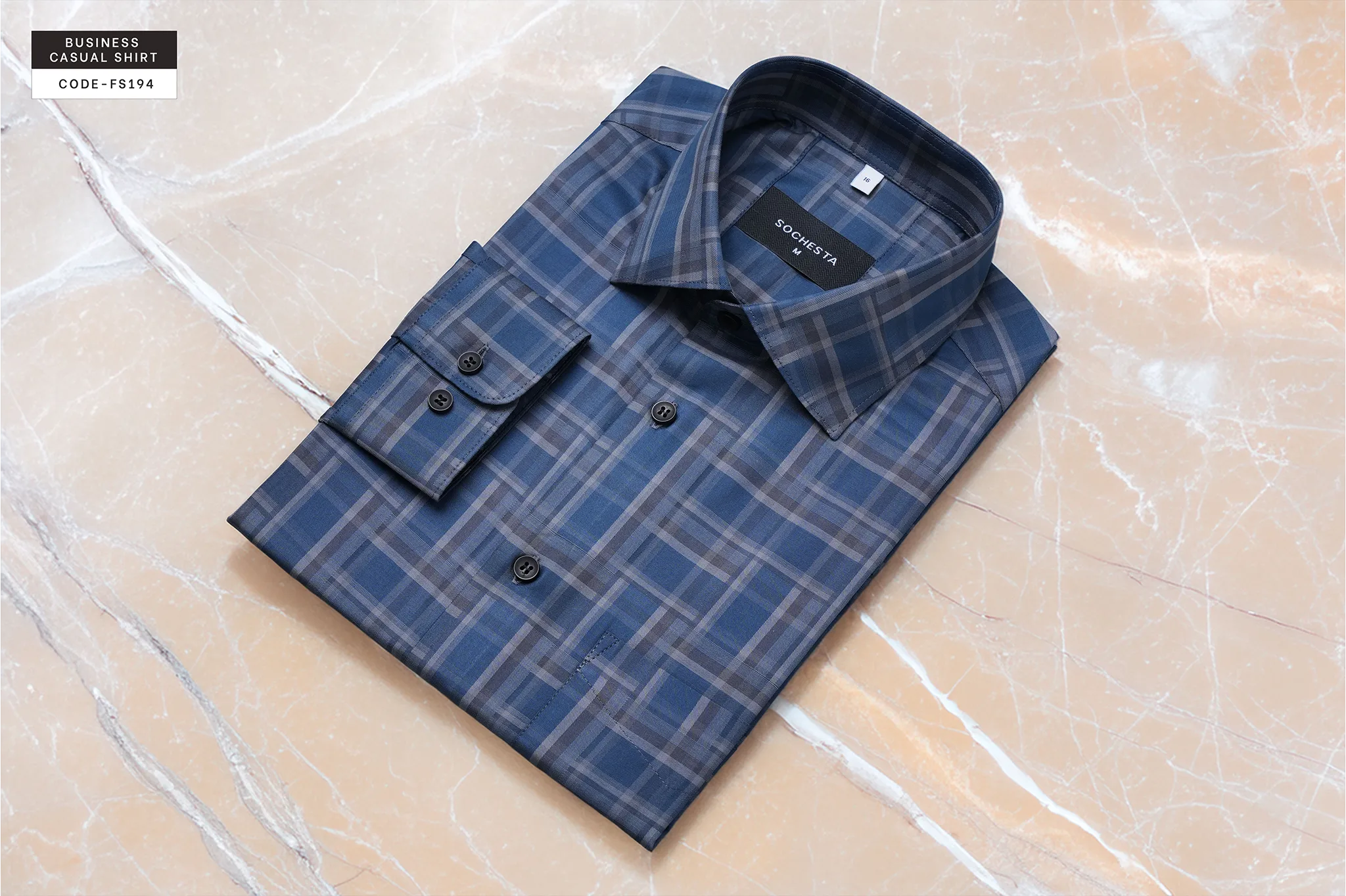 Kingsford Blue Slate Check Shirt(FS194) - Image 5