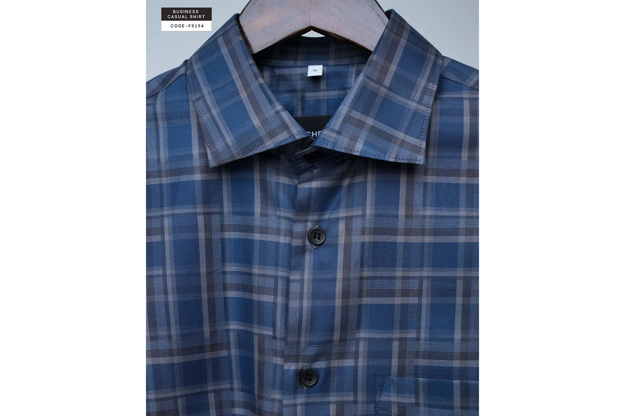 Kingsford Blue Slate Check Shirt(FS194) - Image 6
