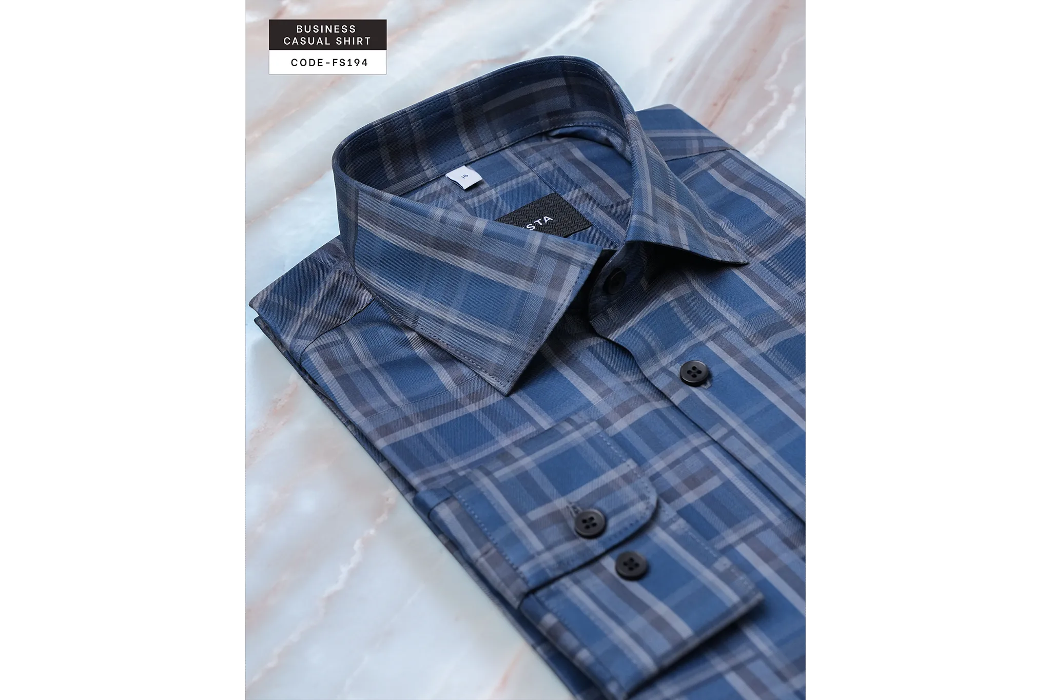 Kingsford Blue Slate Check Shirt(FS194) - Image 7