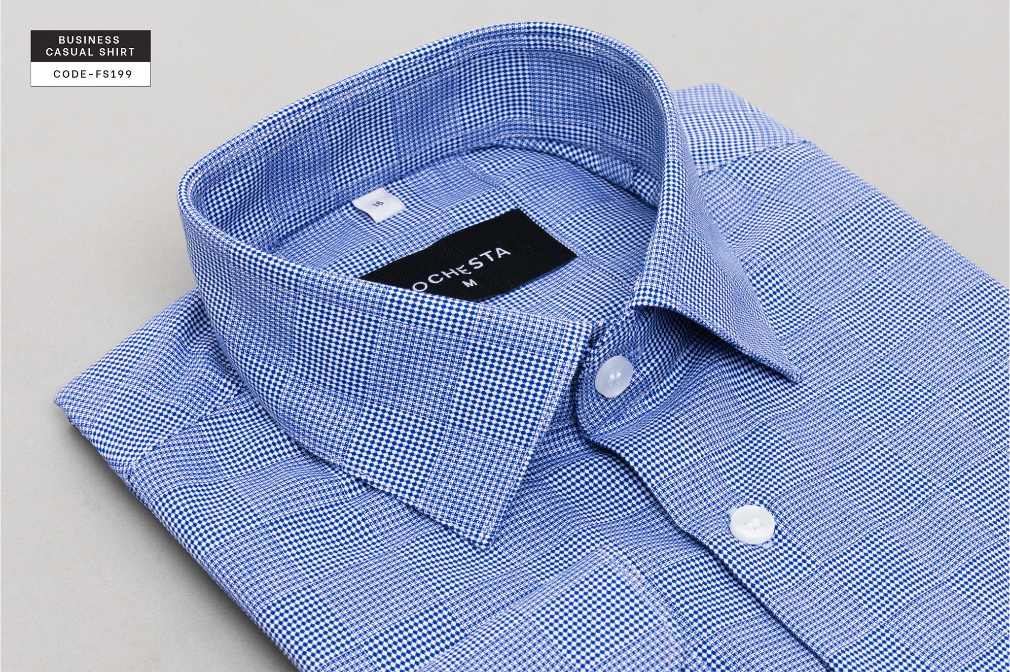 Light Denim Blue Microfloral Shirt(FS199) - Image 4