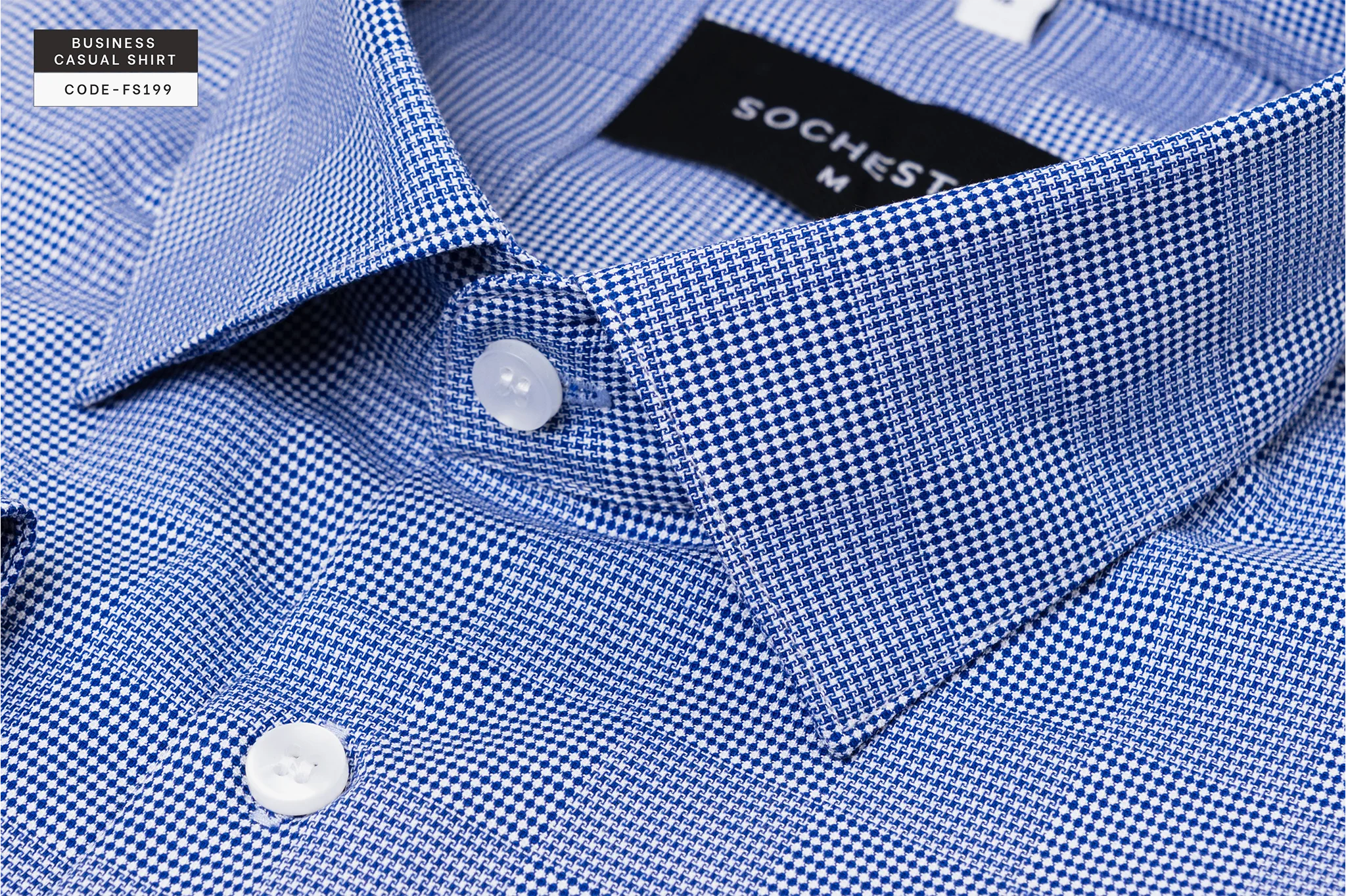 Light Denim Blue Microfloral Shirt(FS199)