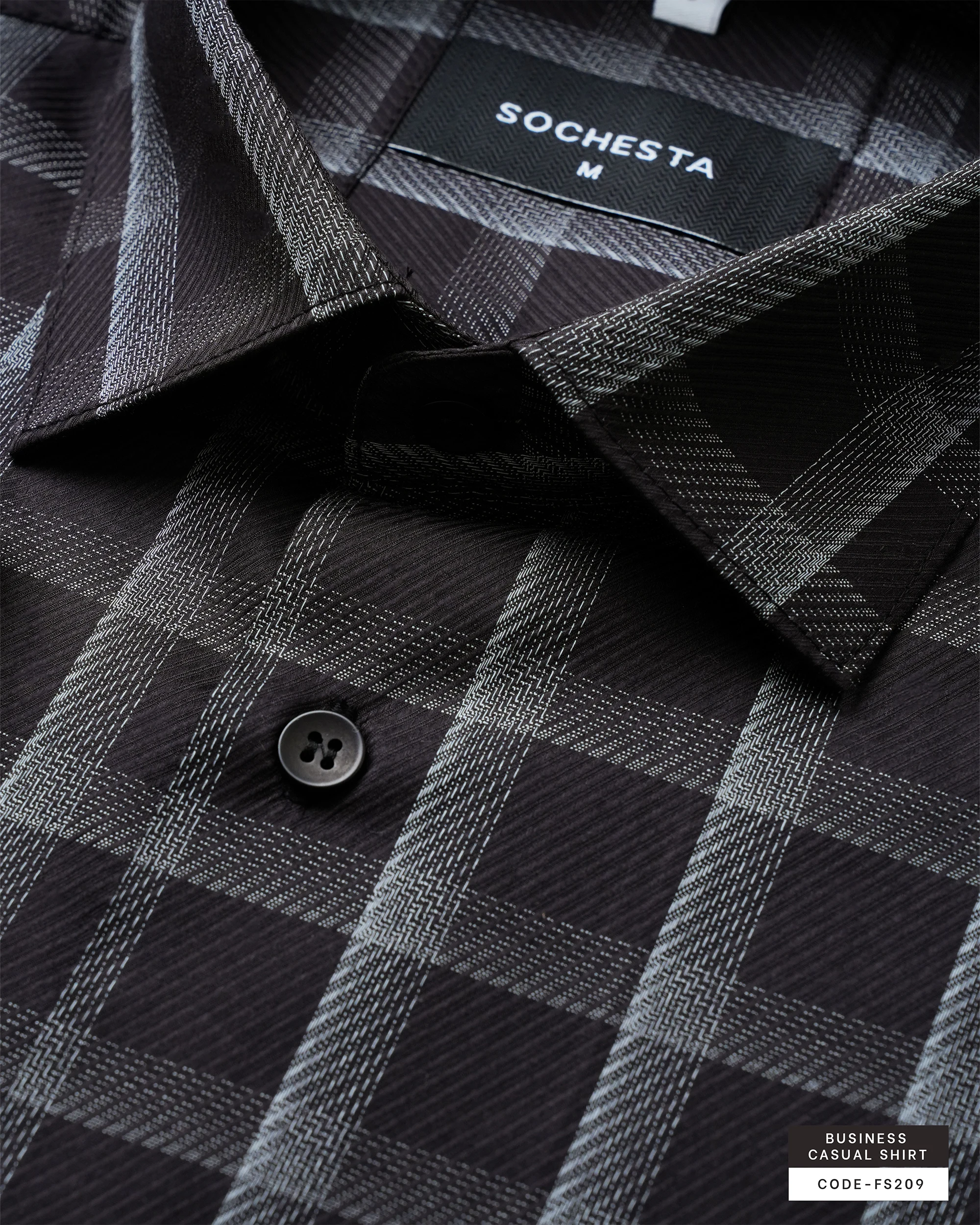 MazeRunner Black Grey Check Twill Shirt(FS209)