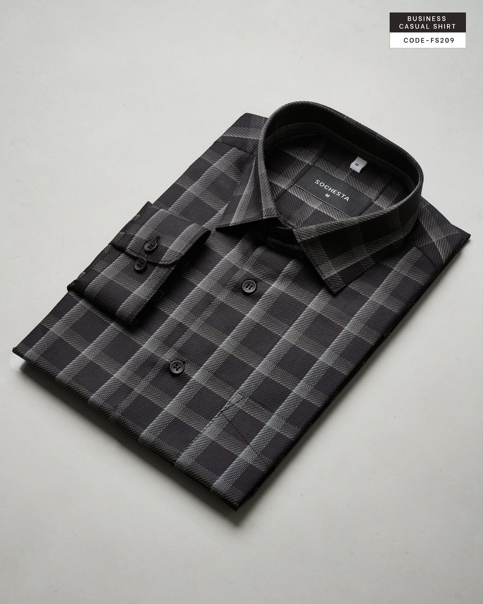 MazeRunner Black Grey Check Twill Shirt(FS209) - Image 3