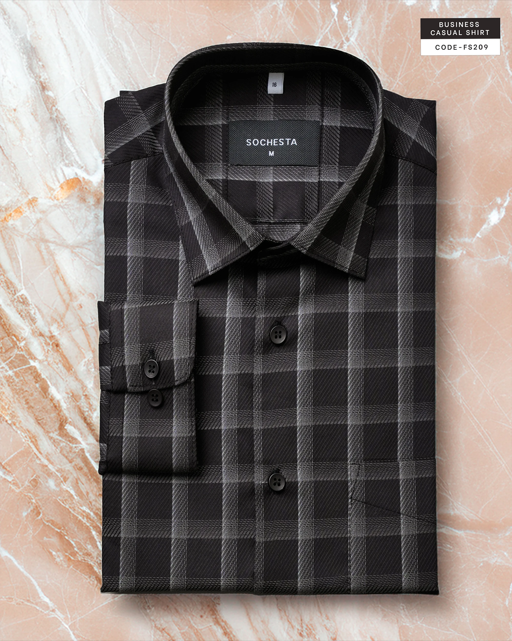 MazeRunner Black Grey Check Twill Shirt(FS209) - Image 2