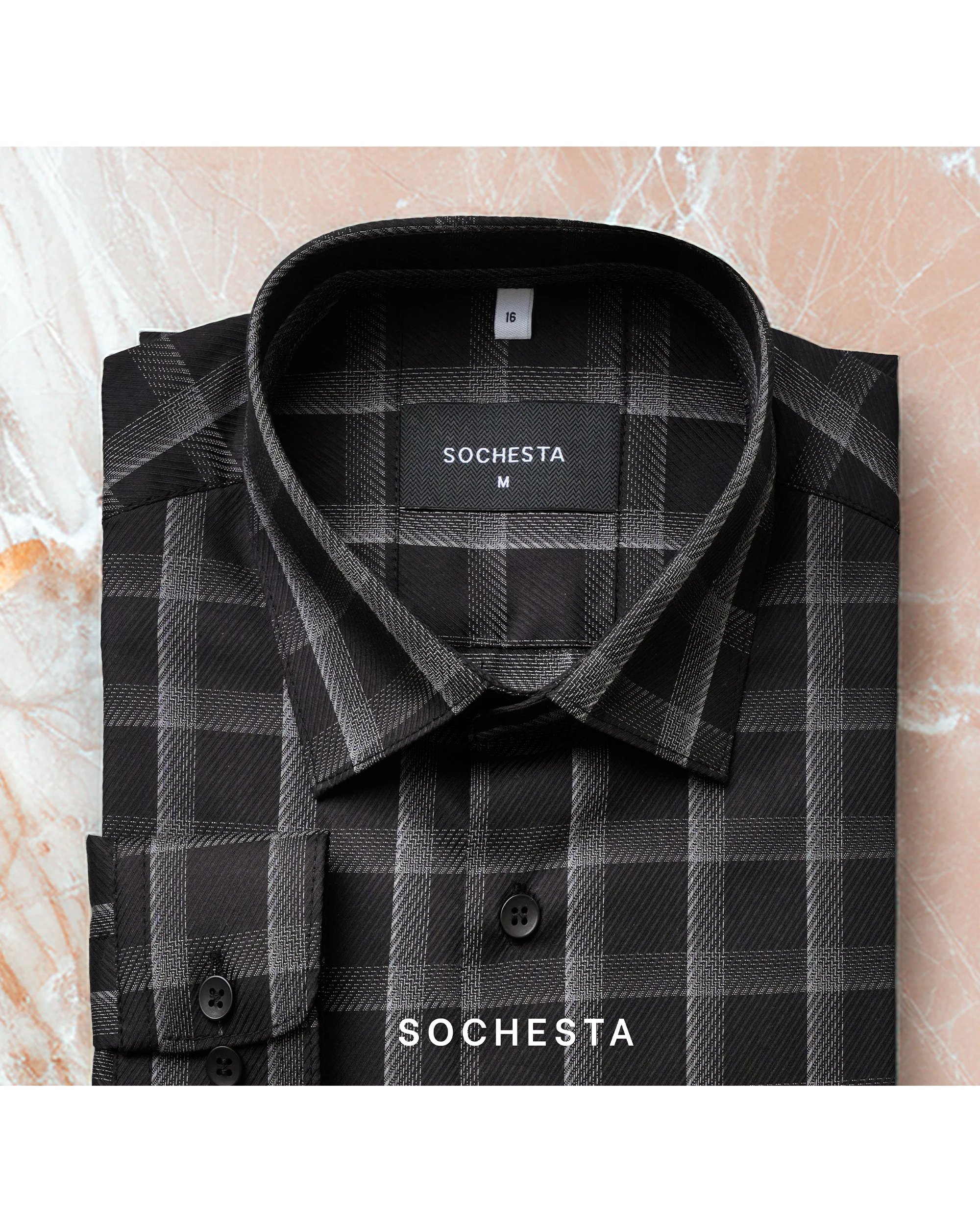 MazeRunner Black Grey Check Twill Shirt(FS209) - Image 4