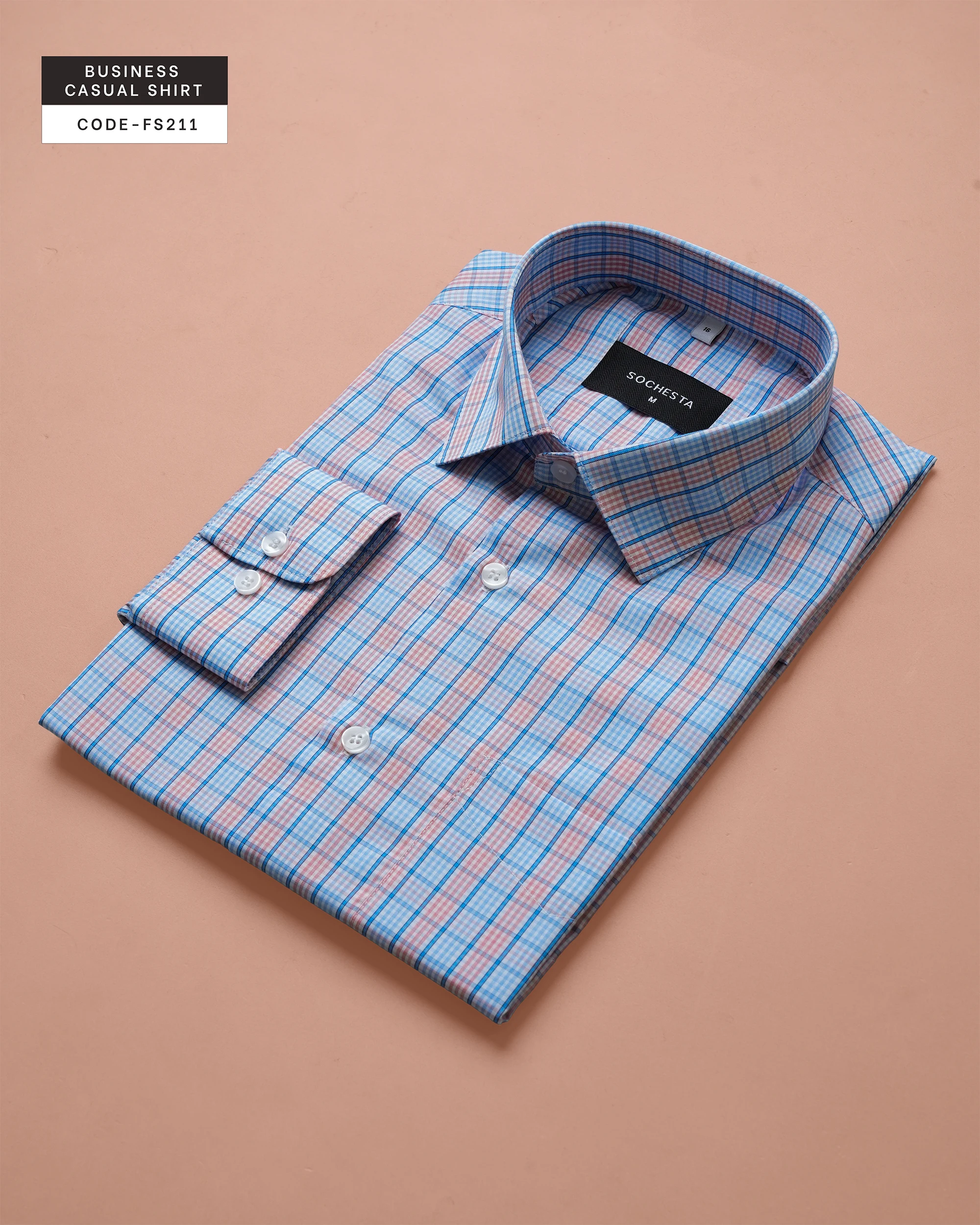 Vienna Air Sky Blue and Light Orange Shirt(FS211) - Image 4