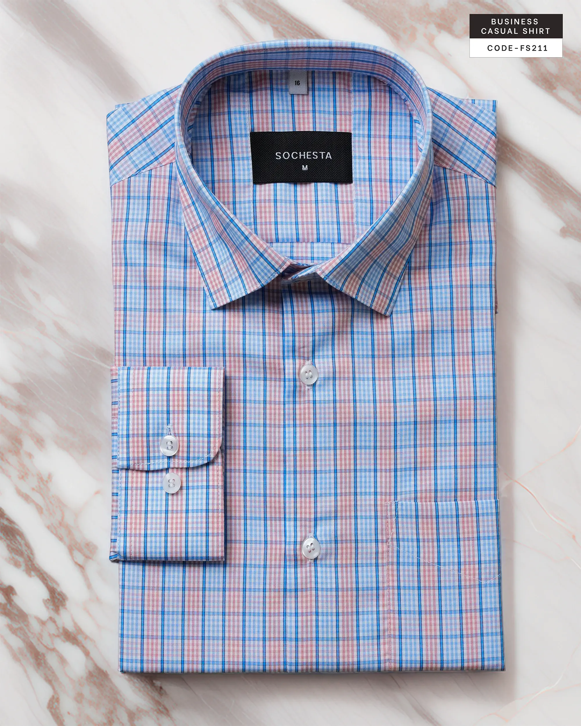 Vienna Air Sky Blue and Light Orange Shirt(FS211) - Image 2
