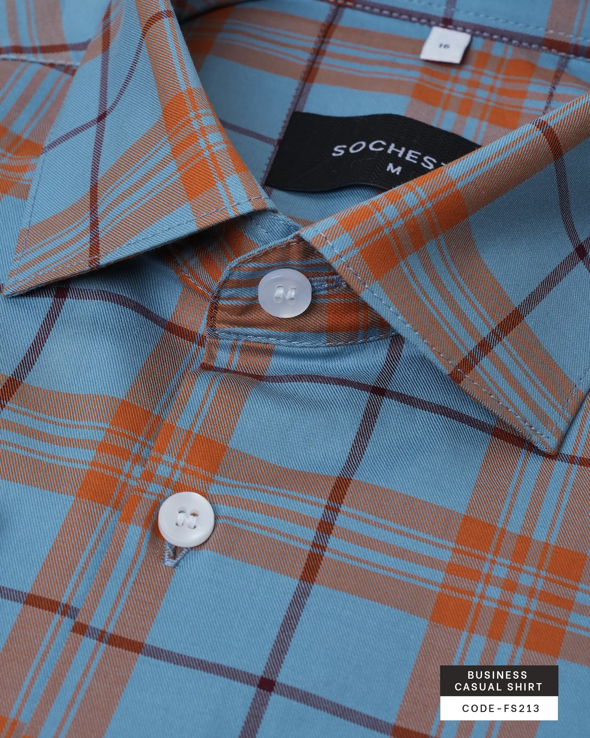 Rustline Canyon Blue Cotton Shirt(FS213)
