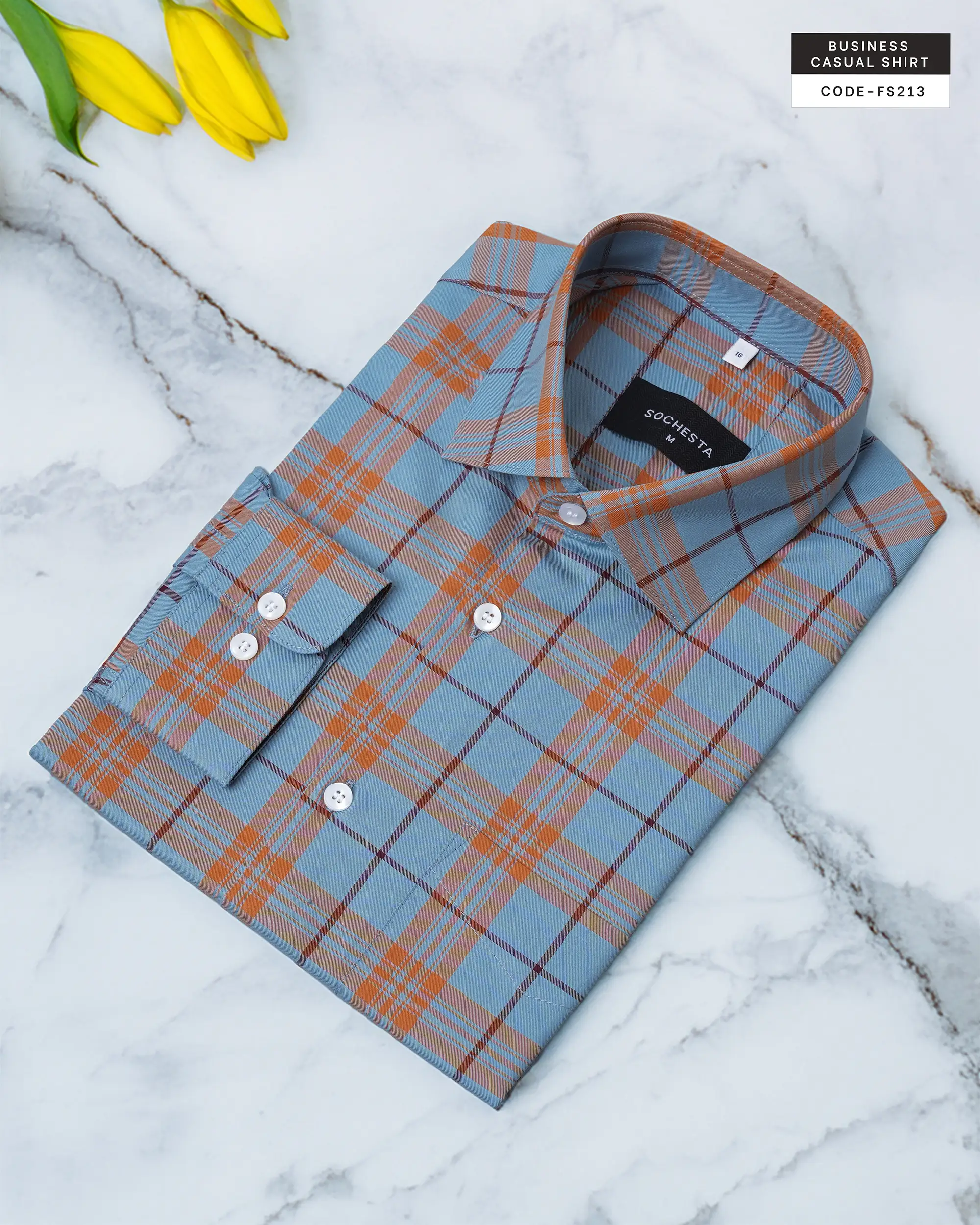 Rustline Canyon Blue Cotton Shirt(FS213) - Image 3