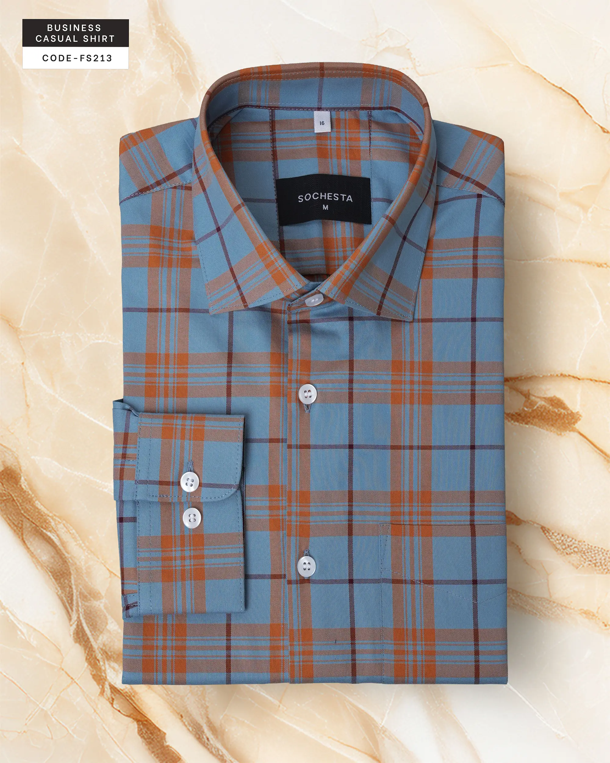 Rustline Canyon Blue Cotton Shirt(FS213) - Image 2